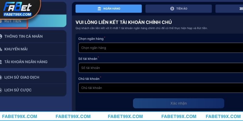 Rút tiền về tài khoản cá nhân sau khi ăn tiền từ nhà cái