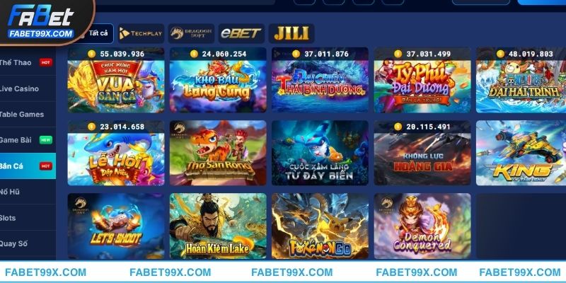 Sảnh game bắn cá update nhiều game hay